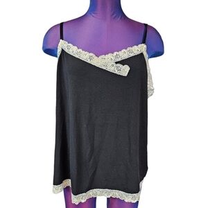 Vintage‎ Y2K Lane Bryant Black & Light Pink Stretch Cami Slip Top Size 18/20